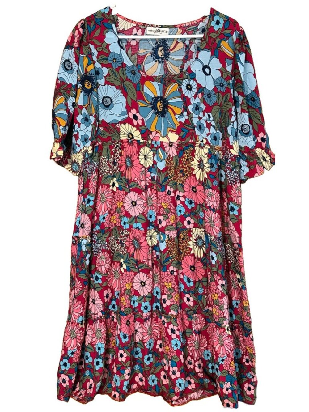 Natural Life Medium Floral Dress Boho Cottagecore Indie Peasant Hippie